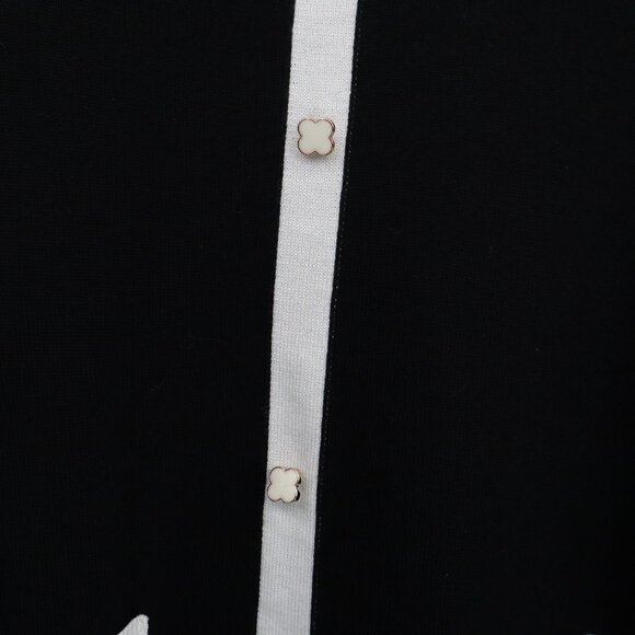 Seven Manor Sweater Women XL Black Rich Auntie Core Twee Preppy Wednesday Addams - Picture 11 of 16